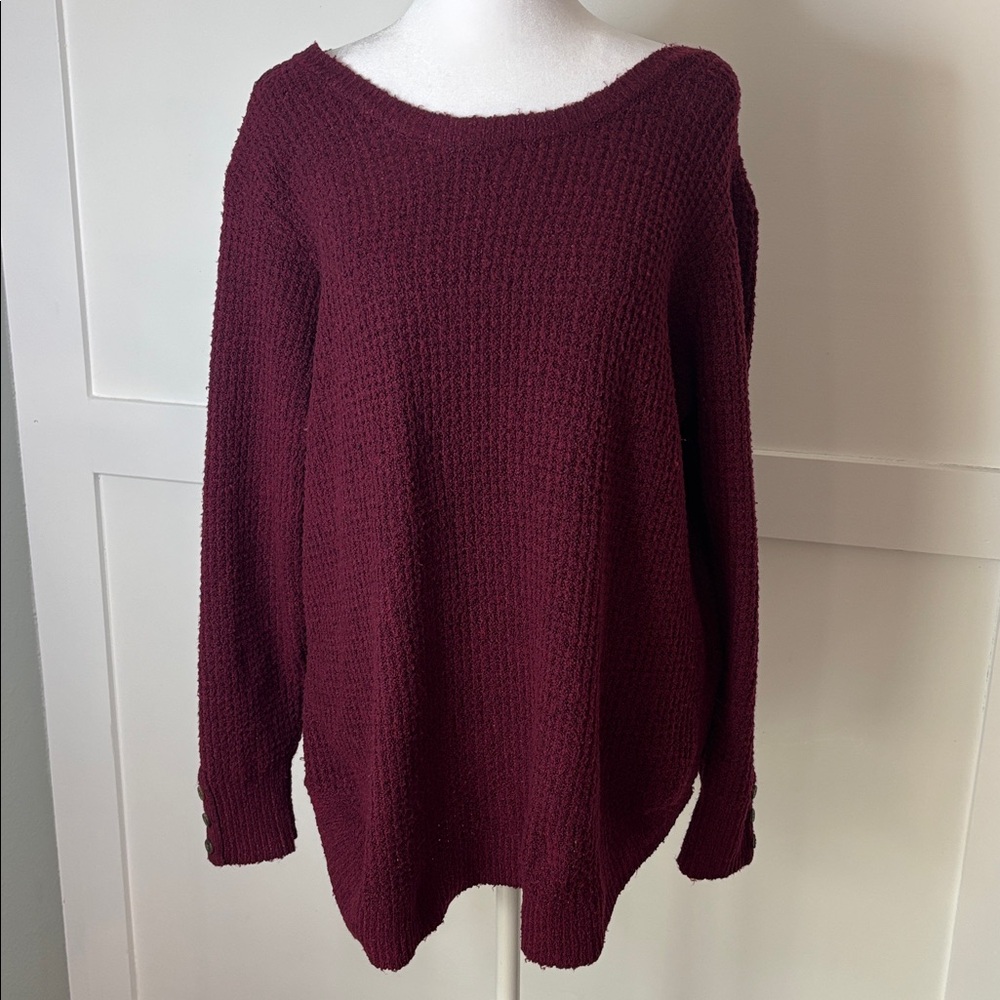 Maurices Deep Red Knit Sweater size XL in great soft condition
